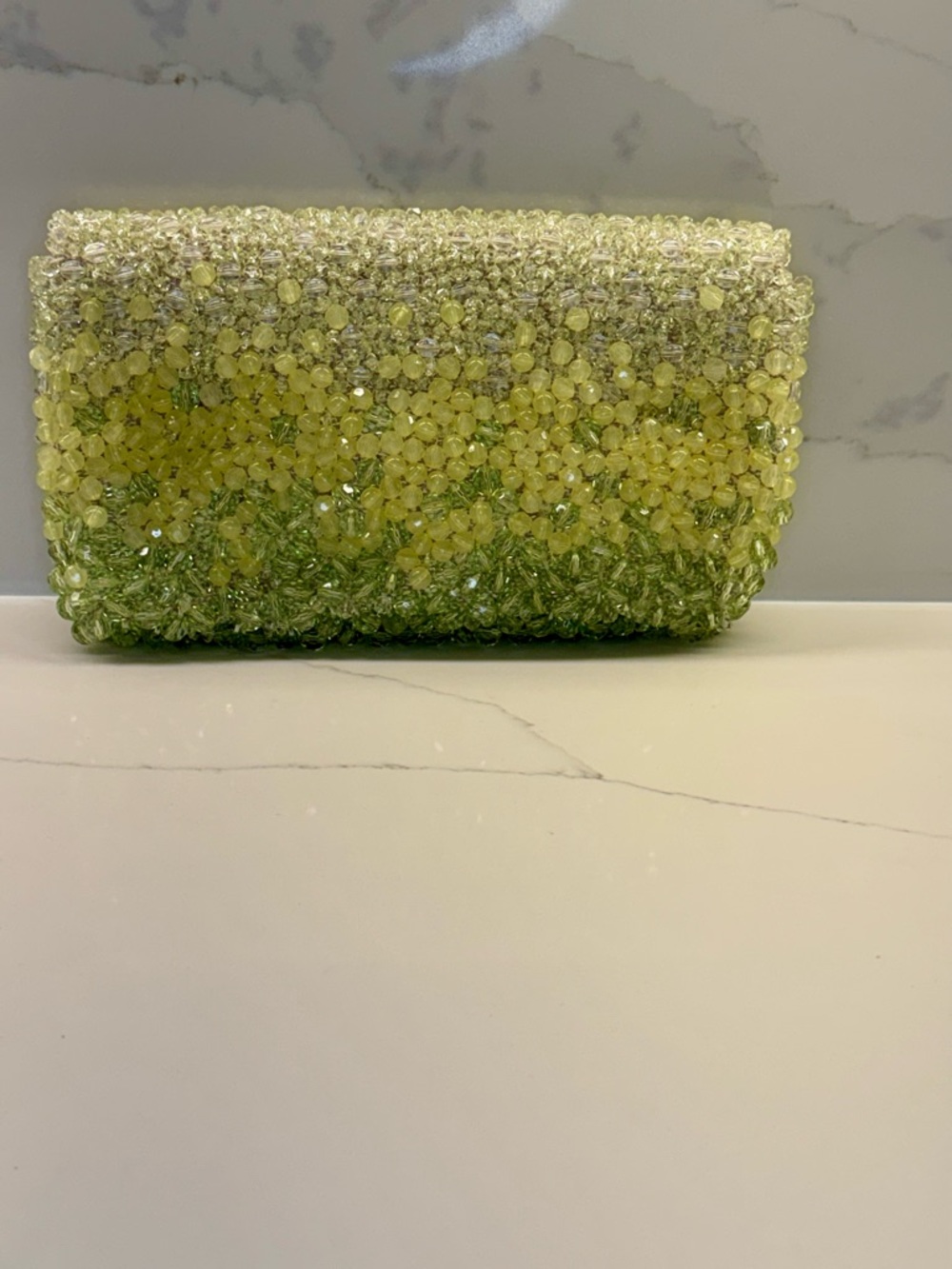 Banana Republic Lime Green Beaded Evening Clutch